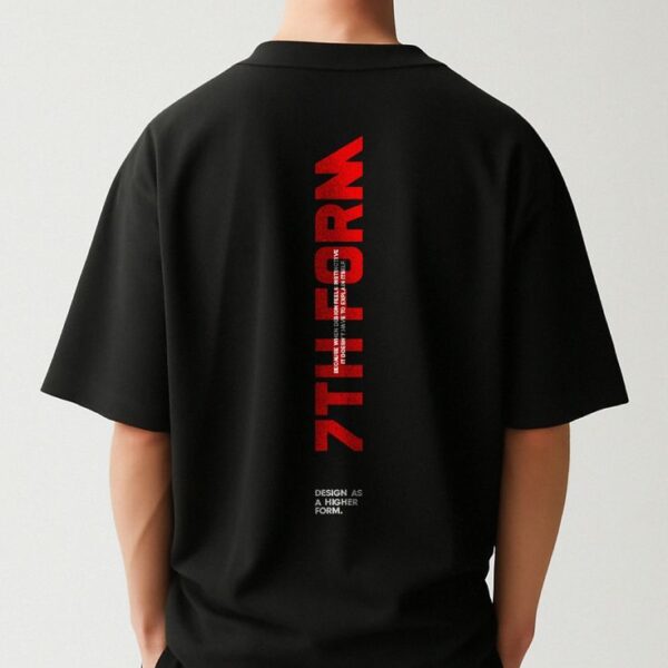 Black Typography Graphic Oversized T-Shirt